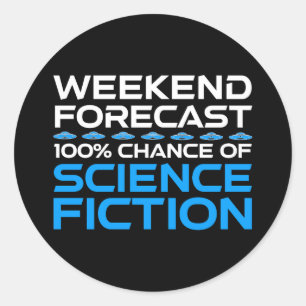 Weekendvoorspelling - 100% kans op sciencefiction ronde sticker