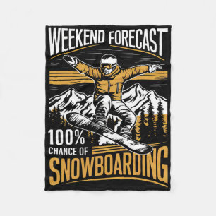 Weekendvoorspelling 100% kans op snowboarden - SNO Fleece Deken