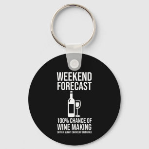 Weekendvoorspelling - 100% Kans op Wijn Maken Sleutelhanger