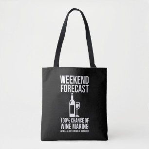 Weekendvoorspelling - 100% Kans op Wijn Maken Tote Bag