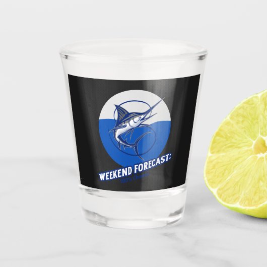 Weekendvoorspelling 100% Kans Shot Glas (Voorkant)
