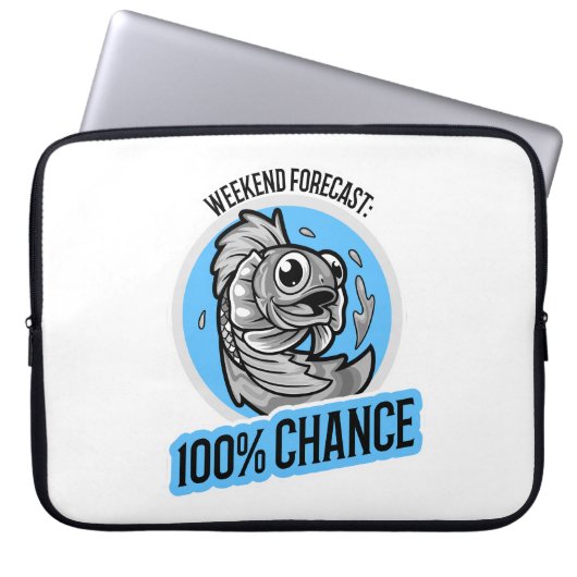 Weekendvoorspelling 100% kans T-shirt Laptop Sleeve (Voorkant)