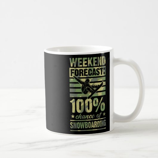 Weekendvoorspelling 100 procent kans op snowboarde koffiemok (Rechts)