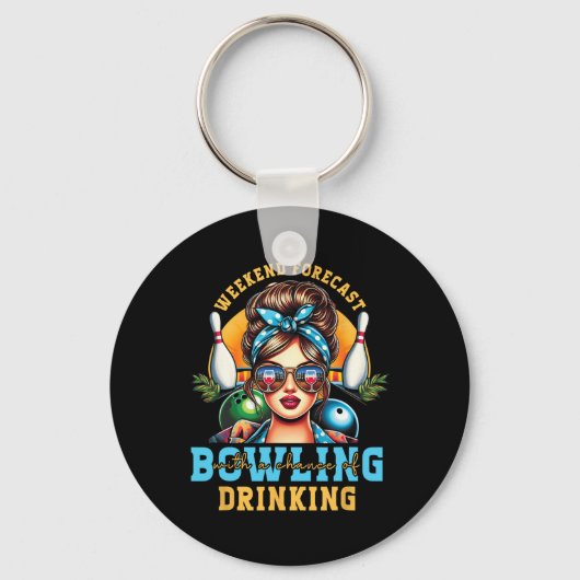 Weekendvoorspelling Bowling kans dat je rommelig D Sleutelhanger (Voorkant)