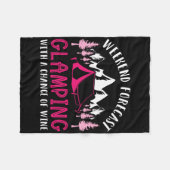Weekendvoorspelling Glamping Wine Funny Glamper Ca Fleece Deken (Voorkant (Horizontaal))