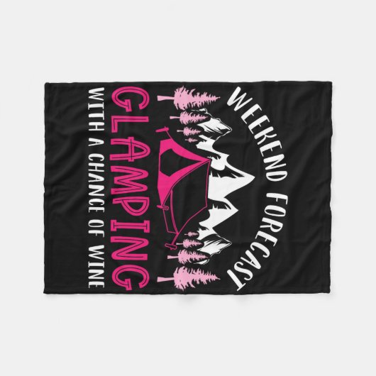 Weekendvoorspelling Glamping Wine Funny Glamper Ca Fleece Deken (Voorkant (Horizontaal))