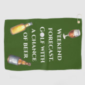 Weekendvoorspelling Golf met Kans op Bier Golfhanddoek (Horizontaal)
