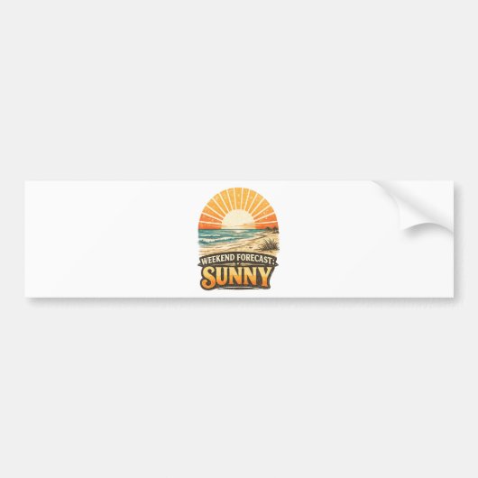 Weekendvoorspelling Zonnig Bumpersticker (Voorkant)