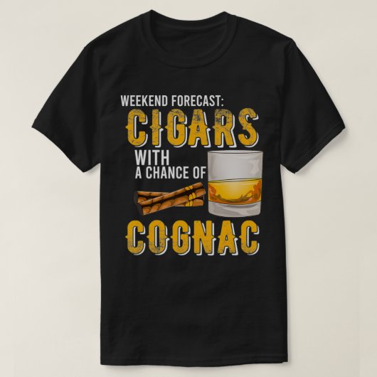 Weekendvoorspellingen met kans op Cognac Gift T-shirt (Design voorkant)