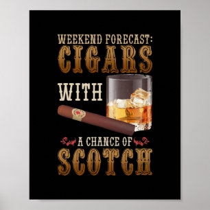Weekendvoorspellingen voor varkens en Scotch Whisk Poster
