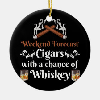 Weekendvoorspellingen voor varkens en whisky keramisch ornament