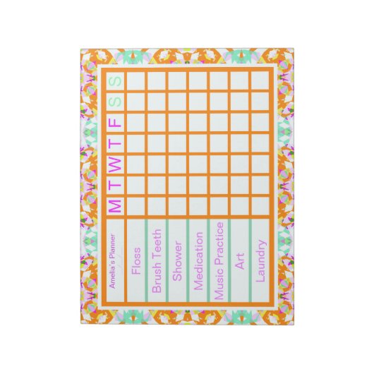 Weekherinneringsplanner voor vrouwen van Fun ADHD Notitieblok (Linkerzijde)