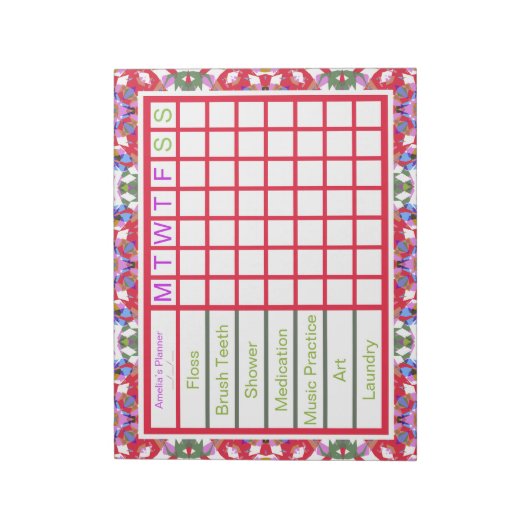 Weekherinneringsplanner voor vrouwen van Fun ADHD Notitieblok (Linkerzijde)