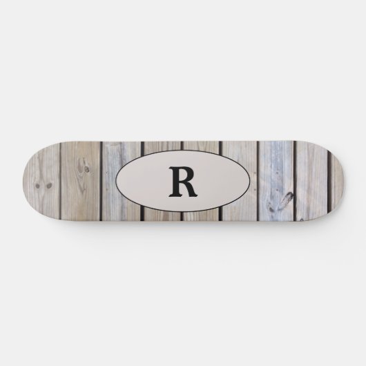 Weekhout monogrammen persoonlijk skateboard (Horizontaal)