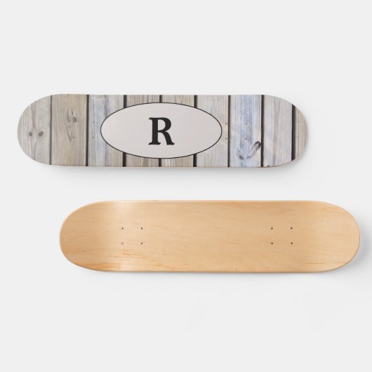 Weekhout monogrammen persoonlijk skateboard (Horizontaal)