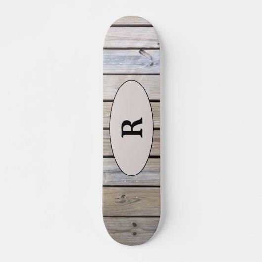 Weekhout monogrammen persoonlijk skateboard (Voorkant)
