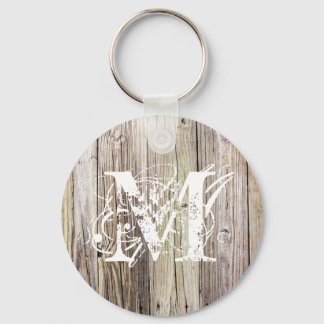 Weekhout monogrammen sleutelhanger