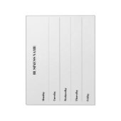 Weekkalender bedrijfsnaam notitieblok (Linkerzijde)