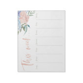 Weekkalender waterverf bloemen notitieblok (Linkerzijde)