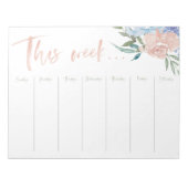 Weekkalender waterverf bloemen notitieblok (Voorkant)