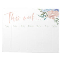 Weekkalender waterverf bloemen