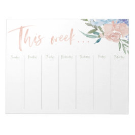 Weekkalender waterverf bloemen notitieblok