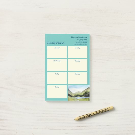 Weeklanner Lake Buttermere Cumbria England Post-it® Notes (Op bureau)