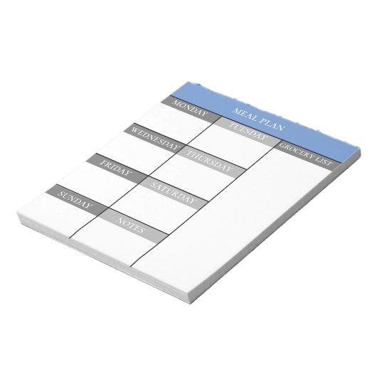 Weeklijst van maaltijdprep Planner Notitieblok (Linkerzijde)