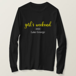 Weeklocatie van scriptmeisje en jaar T-shirt