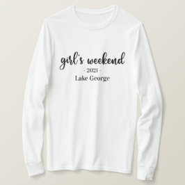 Weeklocatie van scriptmeisje en jaar T-shirt