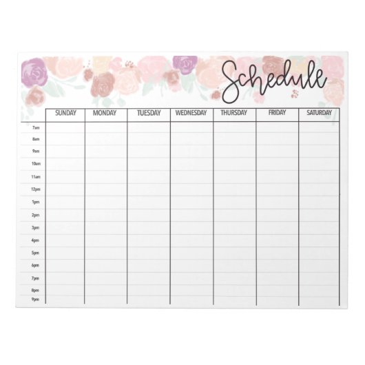 Weekly Blank Planner Notitieblok (Voorkant)