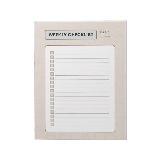Weekly Checklist Planner Notitieblok (Linkerzijde)