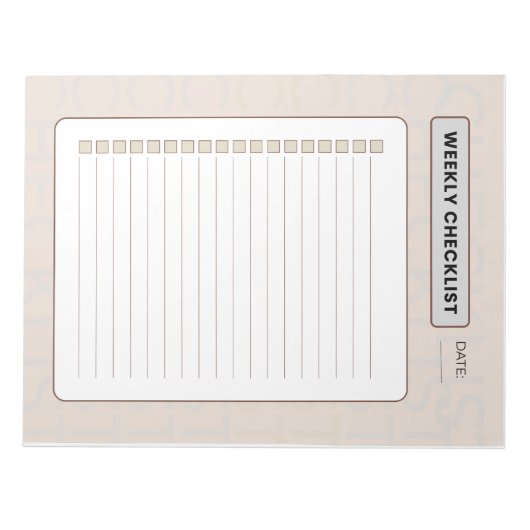 Weekly Checklist Planner Notitieblok (Voorkant)