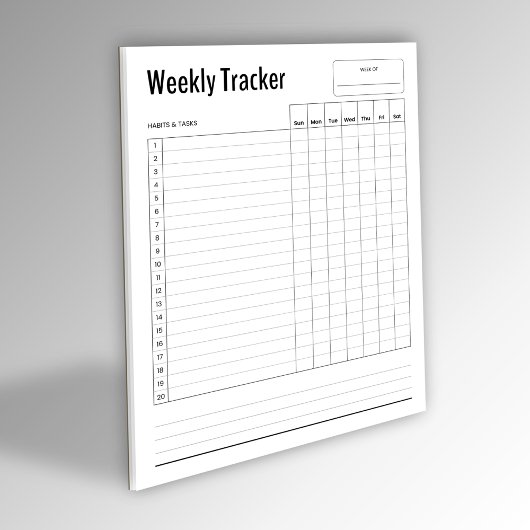 Weekly Habit Tracker Notitieblok