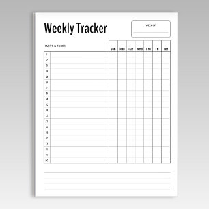 Weekly Habit Tracker Notitieblok