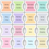 Weekly Index Tab Journal Divider Colorful Foldable Sticker (Voorkant)