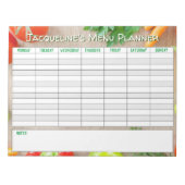 Weekly Menu Planner to Personalise. Notitieblok (Voorkant)