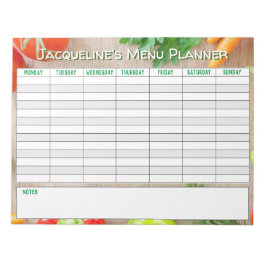 Weekly Menu Planner to Personalise. Notitieblok