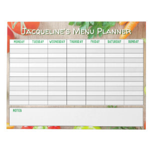 Weekly Menu Planner to Personalise. Notitieblok