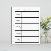 Weekly Planner 5-Daagse Week Stof Font Papieren Bl (Staand voorkant)