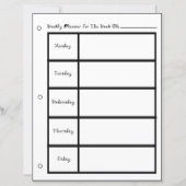 Weekly Planner 5-Daagse Week Stof Font Papieren Bl (Voorkant)