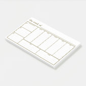 Weekly Planner Afsprakeningstaak Doel Post-IT Note (Schuin)