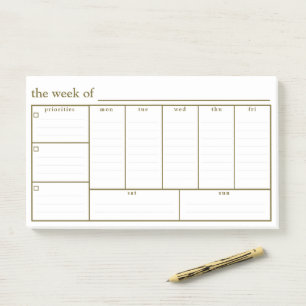 Weekly Planner Afsprakeningstaak Doel Post-IT Note