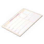 Weekly Planner Colorful Hearts Purple Text Notitieblok (Schuin)