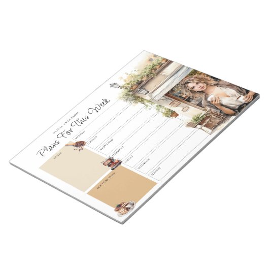 Weekly Planner Custom Name Coffee Lover Notitieblok (Schuin)