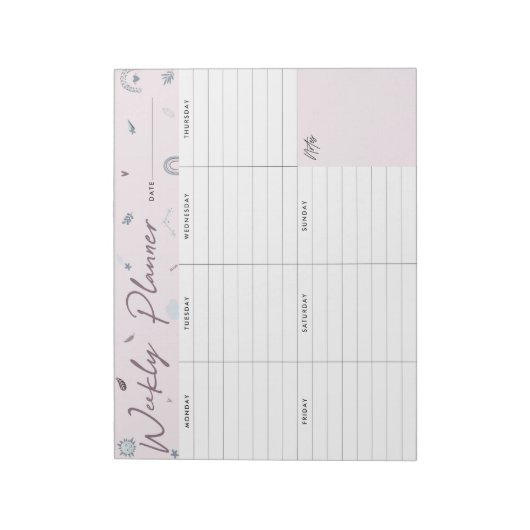 Weekly Planner Floral Notitieblok (Linkerzijde)