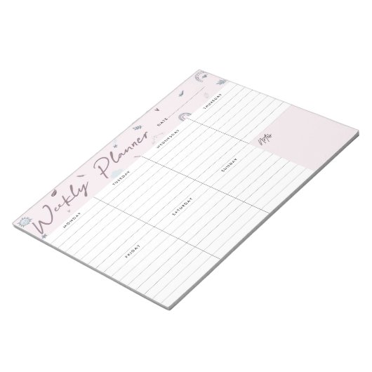 Weekly Planner Floral Notitieblok (Schuin)