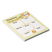Weekly Planner Geel Notitieblok met Oranje bloemen (Schuin)