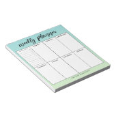 Weekly Planner Green Ombre | Naam toevoegen Notitieblok (Schuin)
