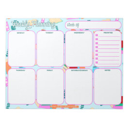 Weekly Planner-Notitieblok | Gezellig boek liefheb Notitieblok